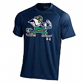 Notre Dame Fighting Irish Under Armour Leprechaun Tech Performance WEM T-Shirt - Navy Blue